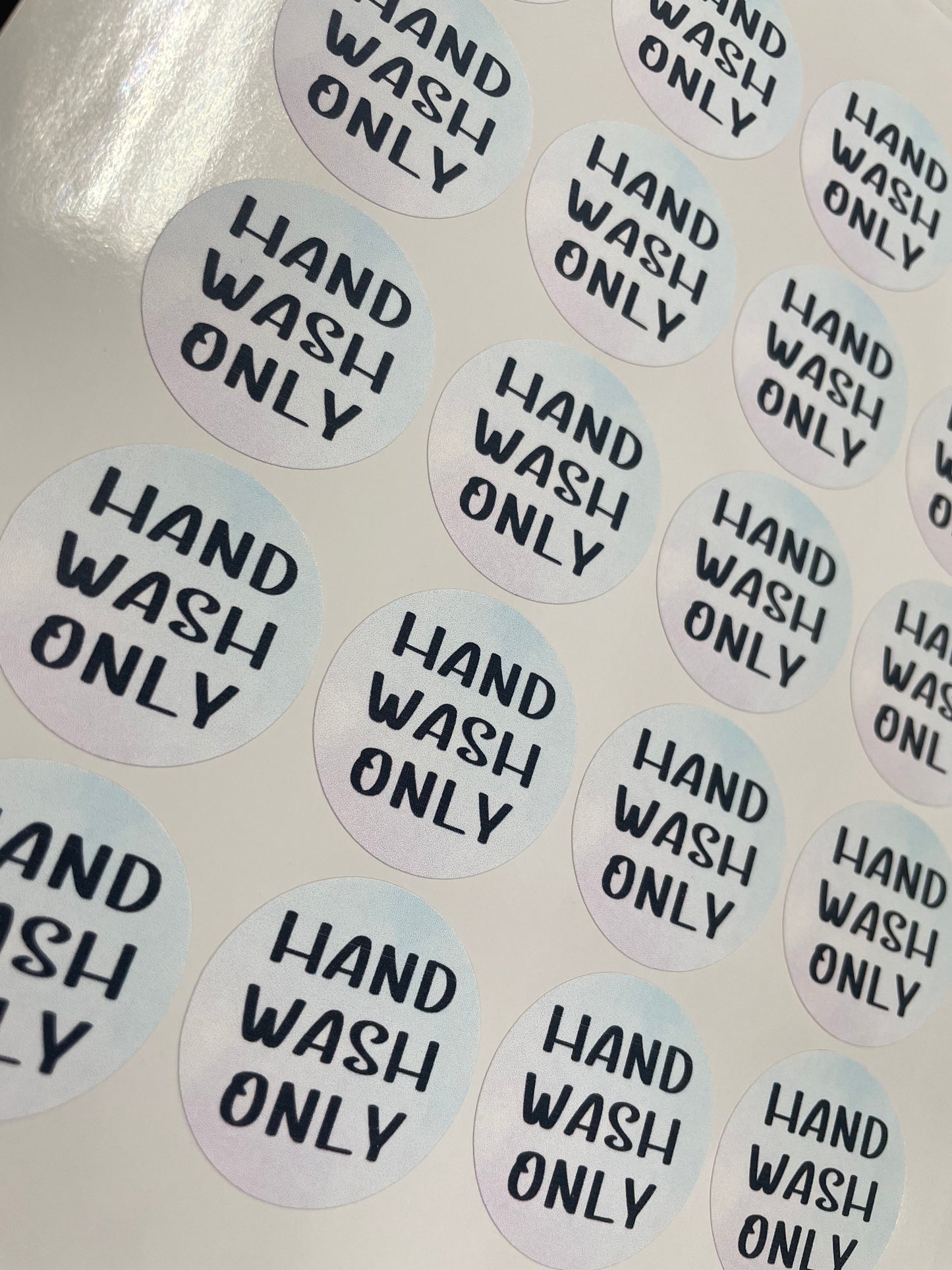 Hand Wash Only Sticker