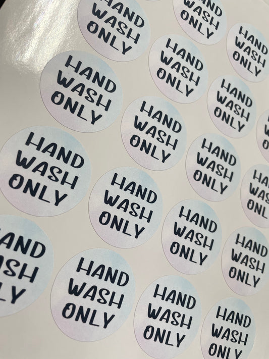 Hand Wash Only Sticker