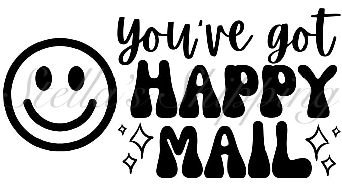 Retro Happy Mail Thermal Stickers