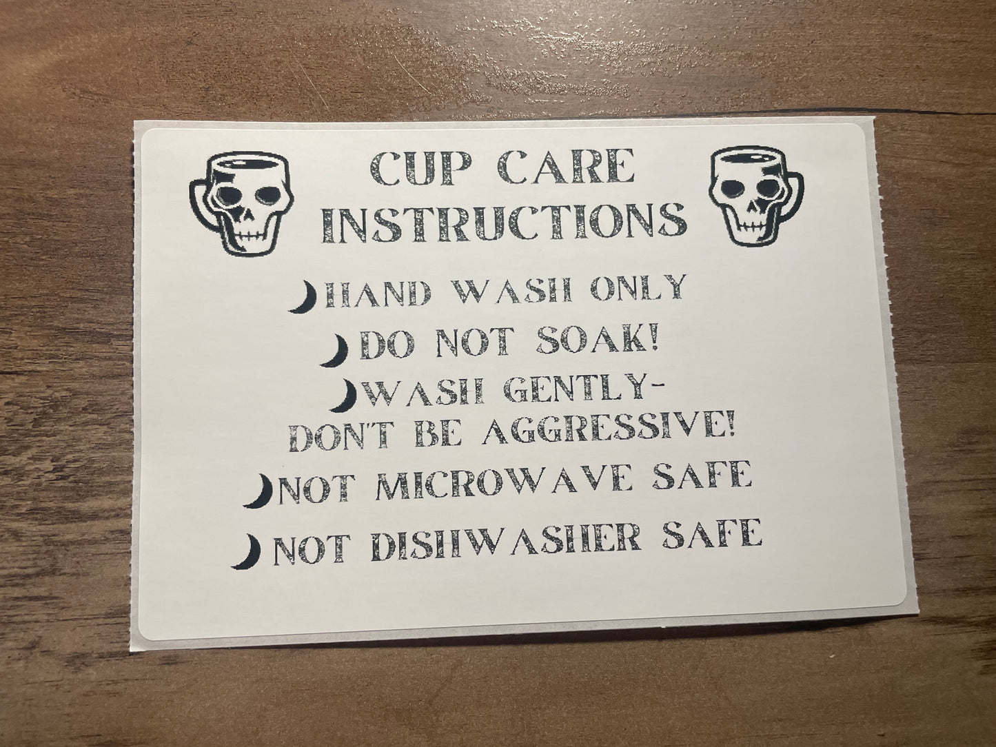 4x6 Cup Care Thermal Sticker