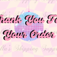 TY For Your Order Cards