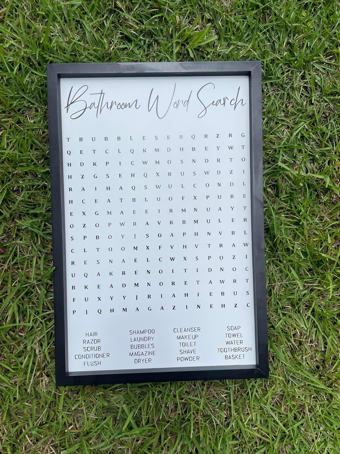 Bathroom Word Search Sign