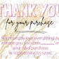 TY For Your Purchase Cards