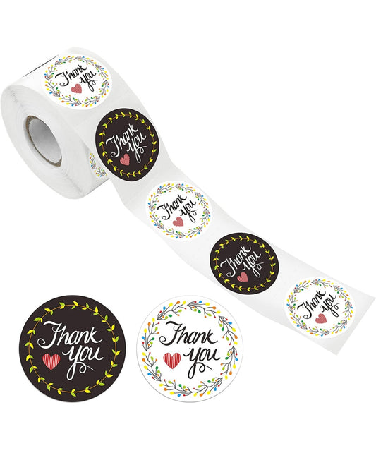 B&W TY Floral Stickers