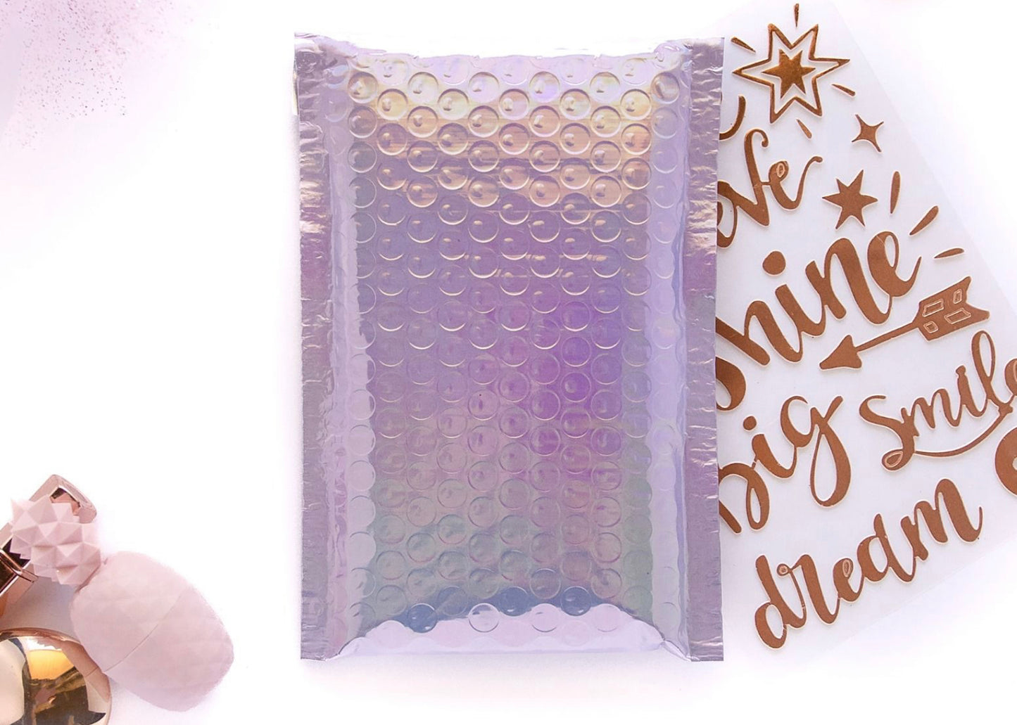 8.5x12 Lavender Holographic Bubble Mailer