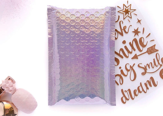 8.5x12 Lavender Holographic Bubble Mailer