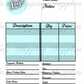 Custom Blank Order Form Sheet