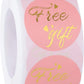 Pink & Gold Free Gift Stickers