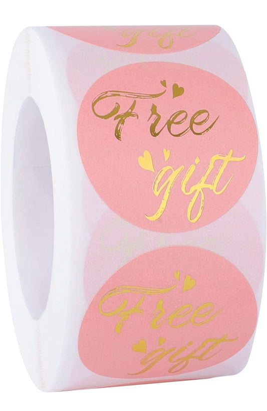 Pink & Gold Free Gift Stickers